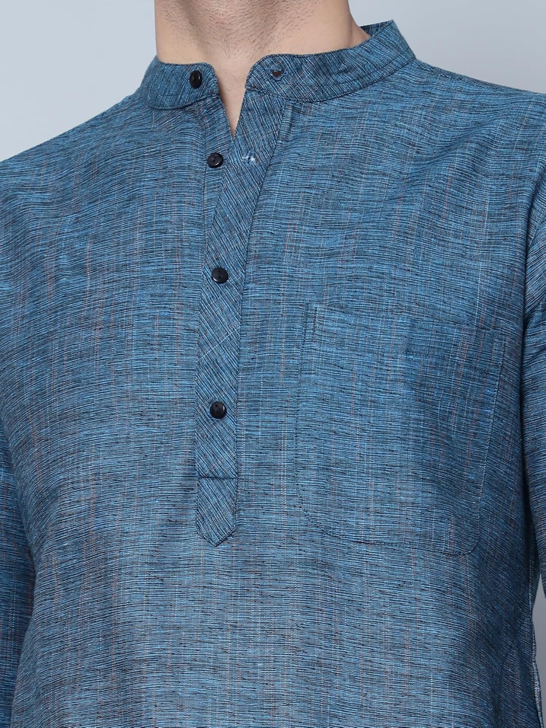CHIKAN Men's Cotton Regular Textured Long Kurta