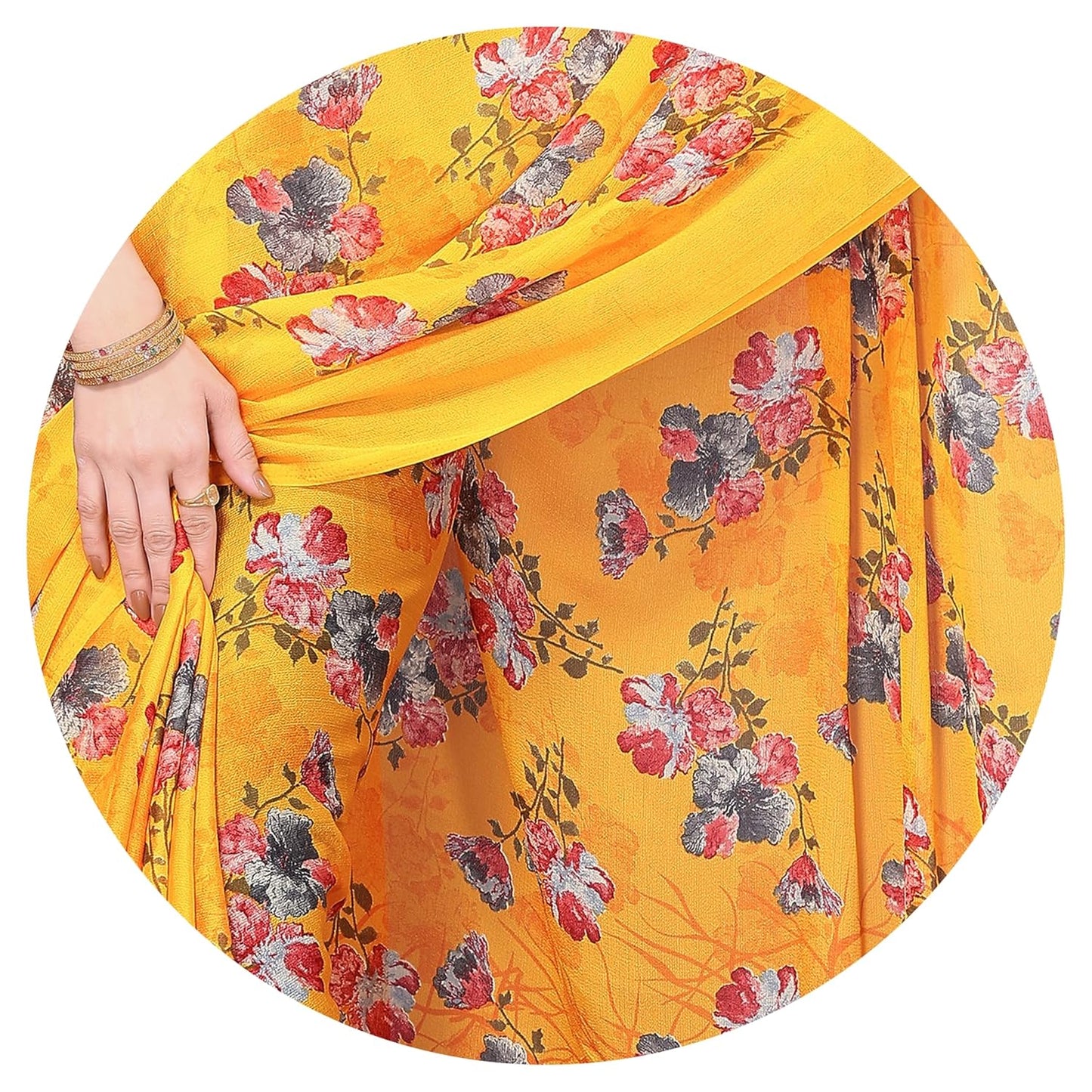 Floral Printed Saree with Blouse Piece