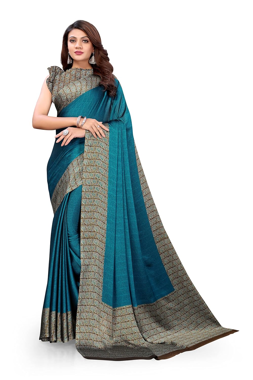 Women's Design Printed Saree with Blouse Piece