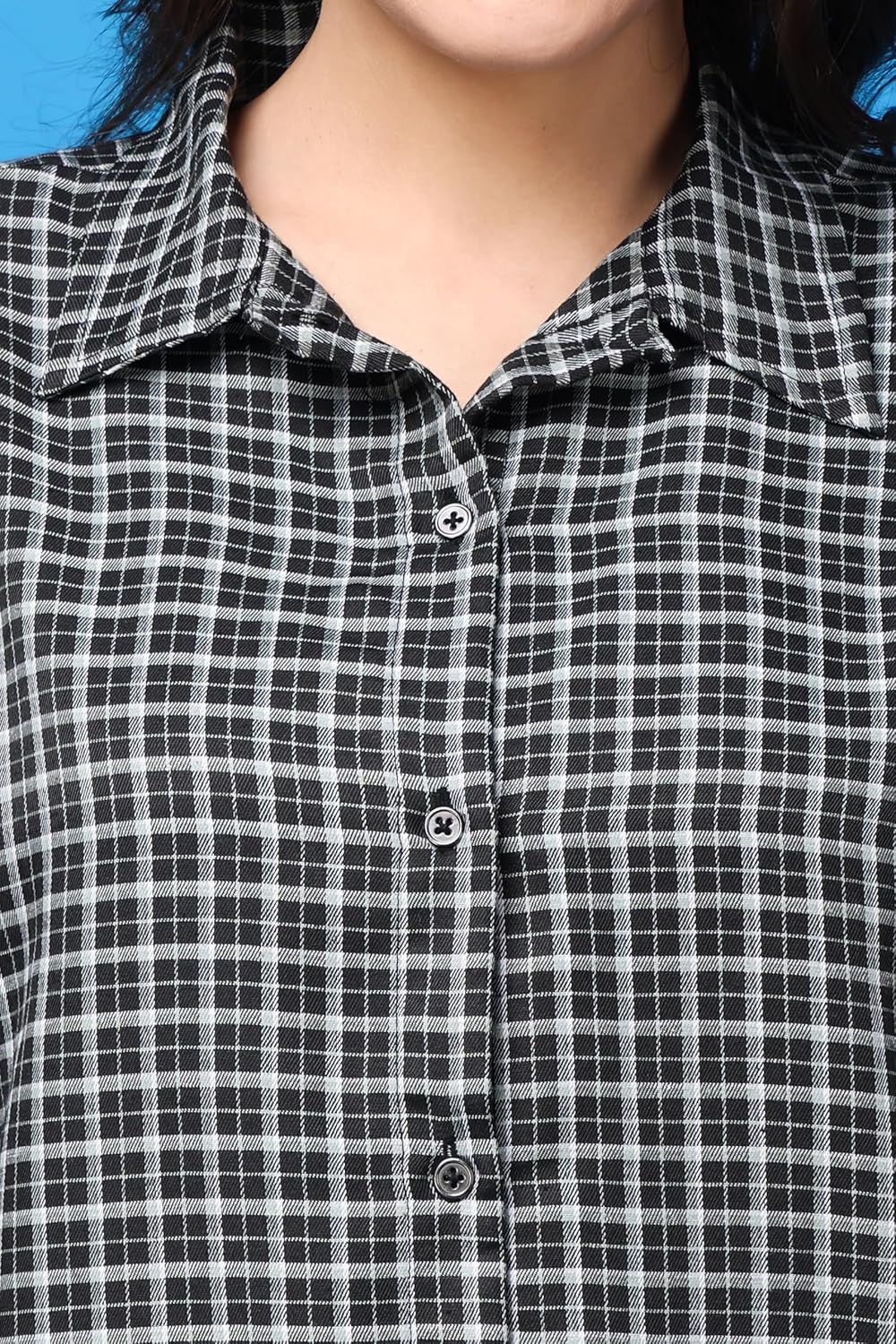 POPWINGS Casual Checks Print Shirt for Women