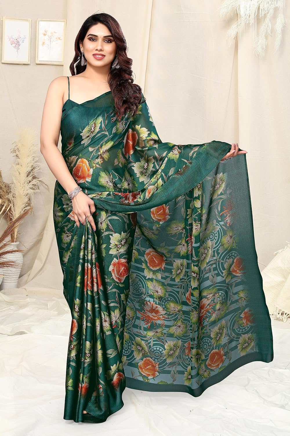 Women's Printed Saree with Blouse Piece
