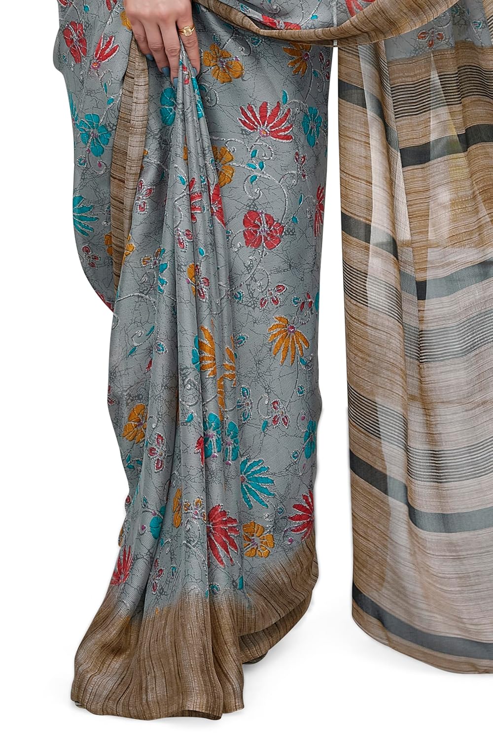 FASHION Floral Printed Saree with Blouse Piece
