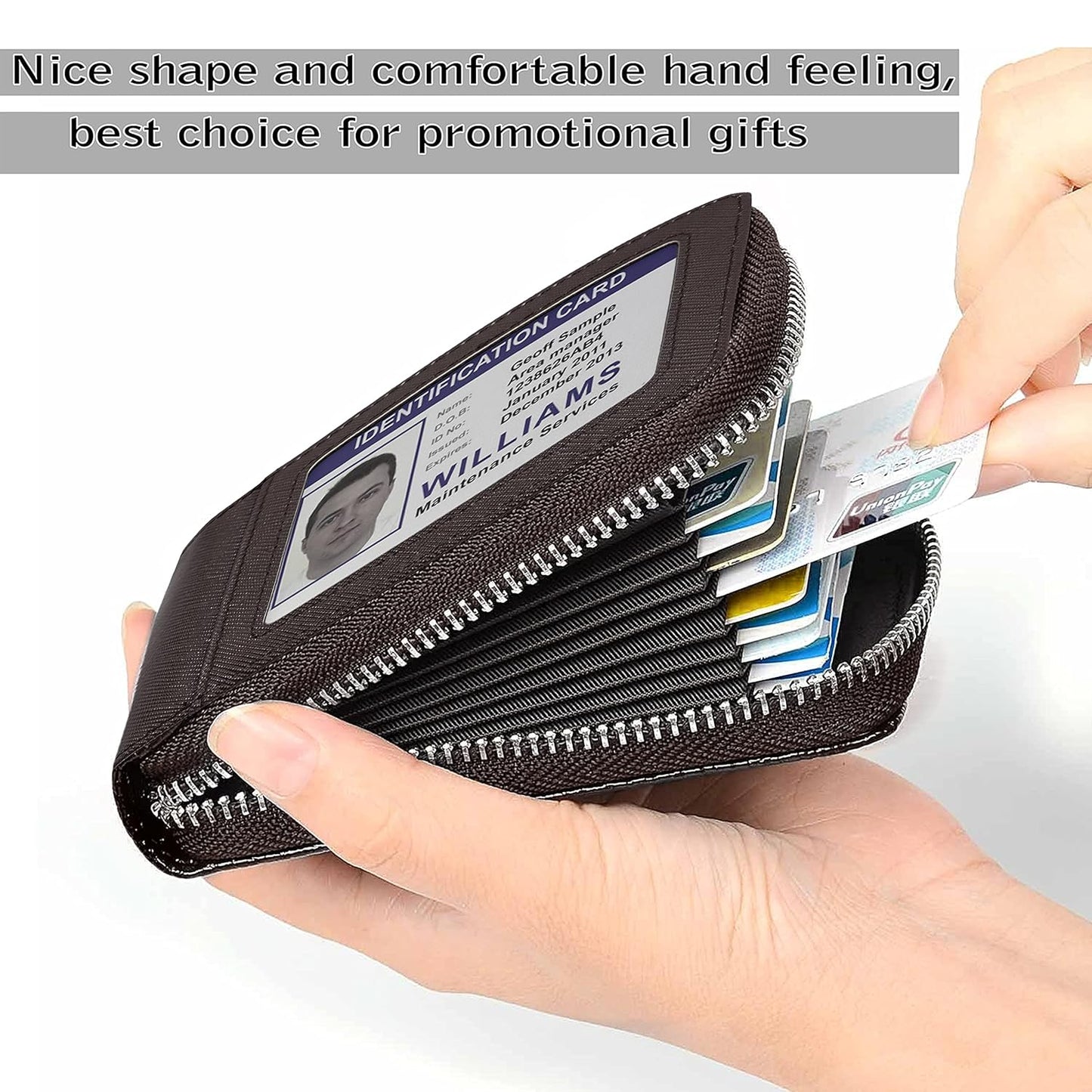 Storite PU Leather 9 Slot Vertical Credit Debit Card