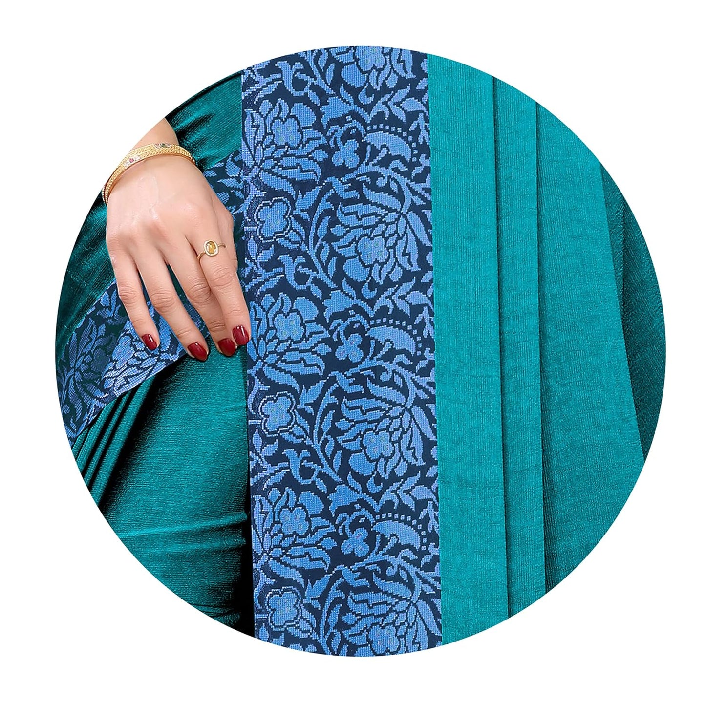 Women's Design Printed Saree with Blouse Piece