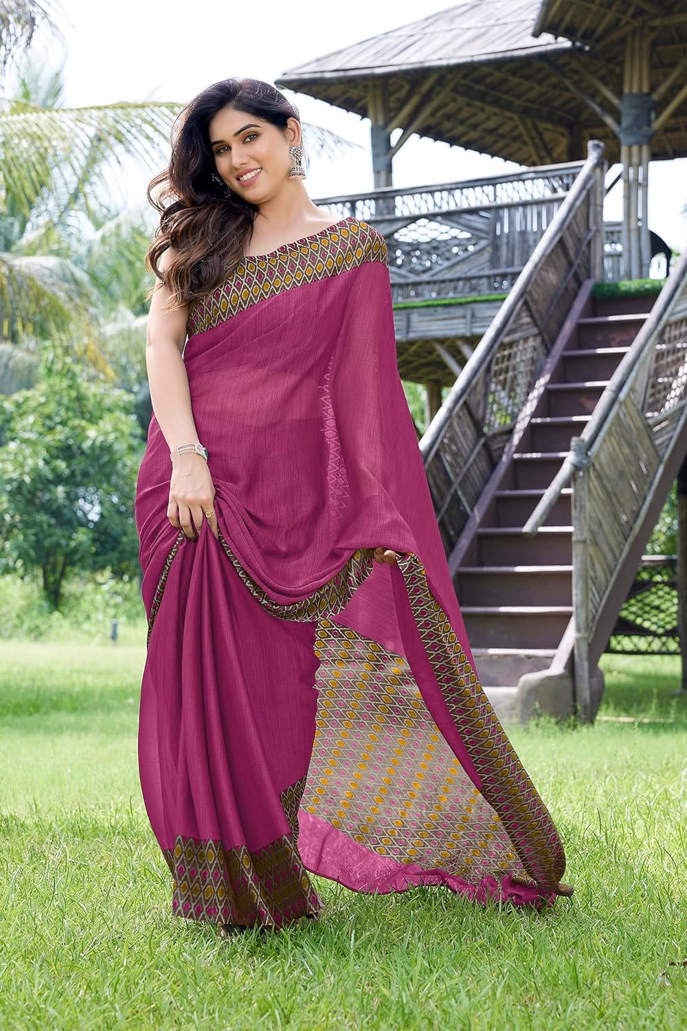 Printed Women's Saree with Blouse Piece