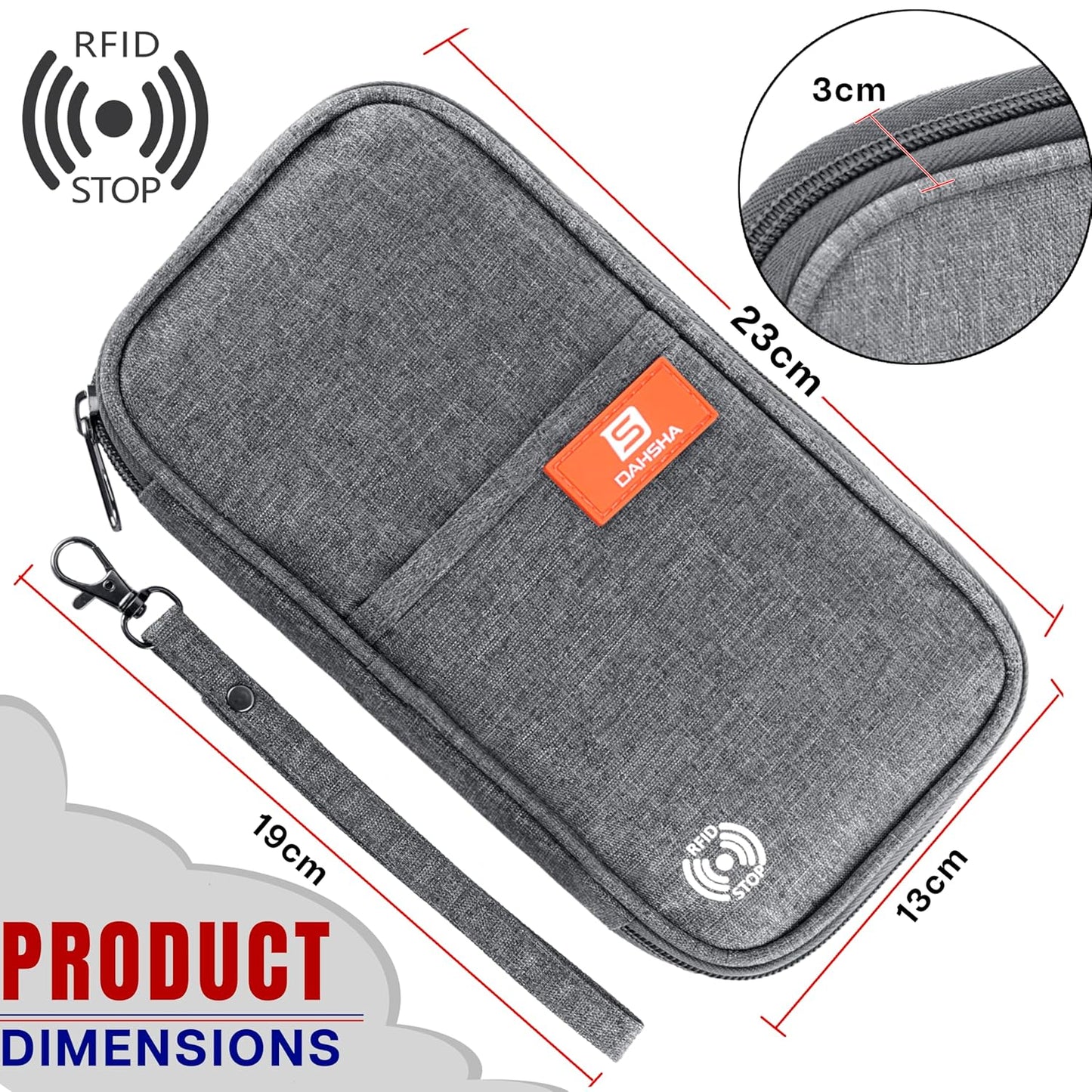 DAHSHA Fabric Travel Family Passport Holder Card