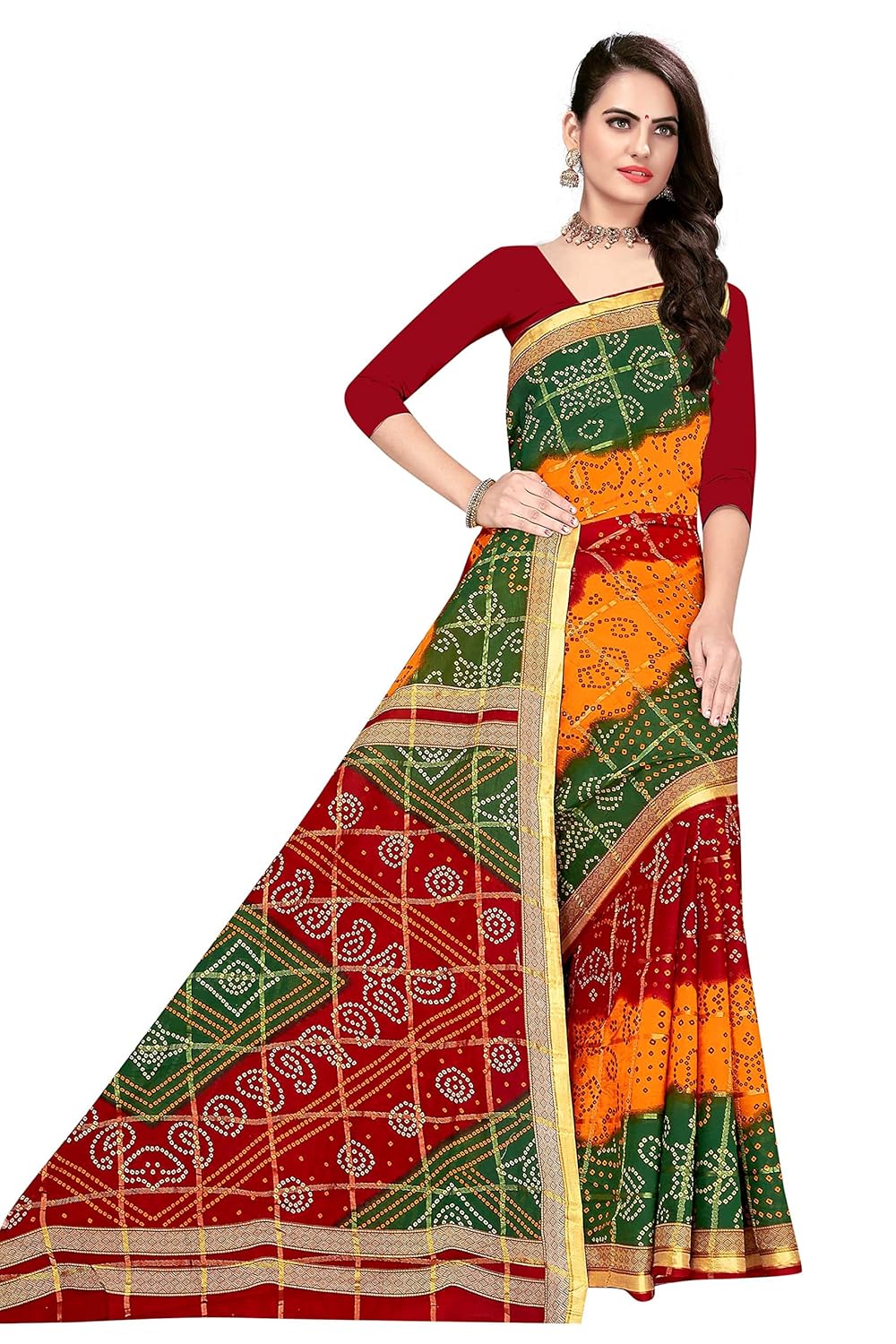 Women's Pure Cotton i Saree Without Blouse Piece
