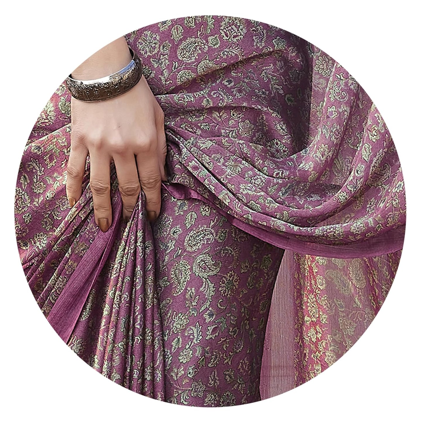 Women's Chiffon Floral Printed Saree with Blouse Piece