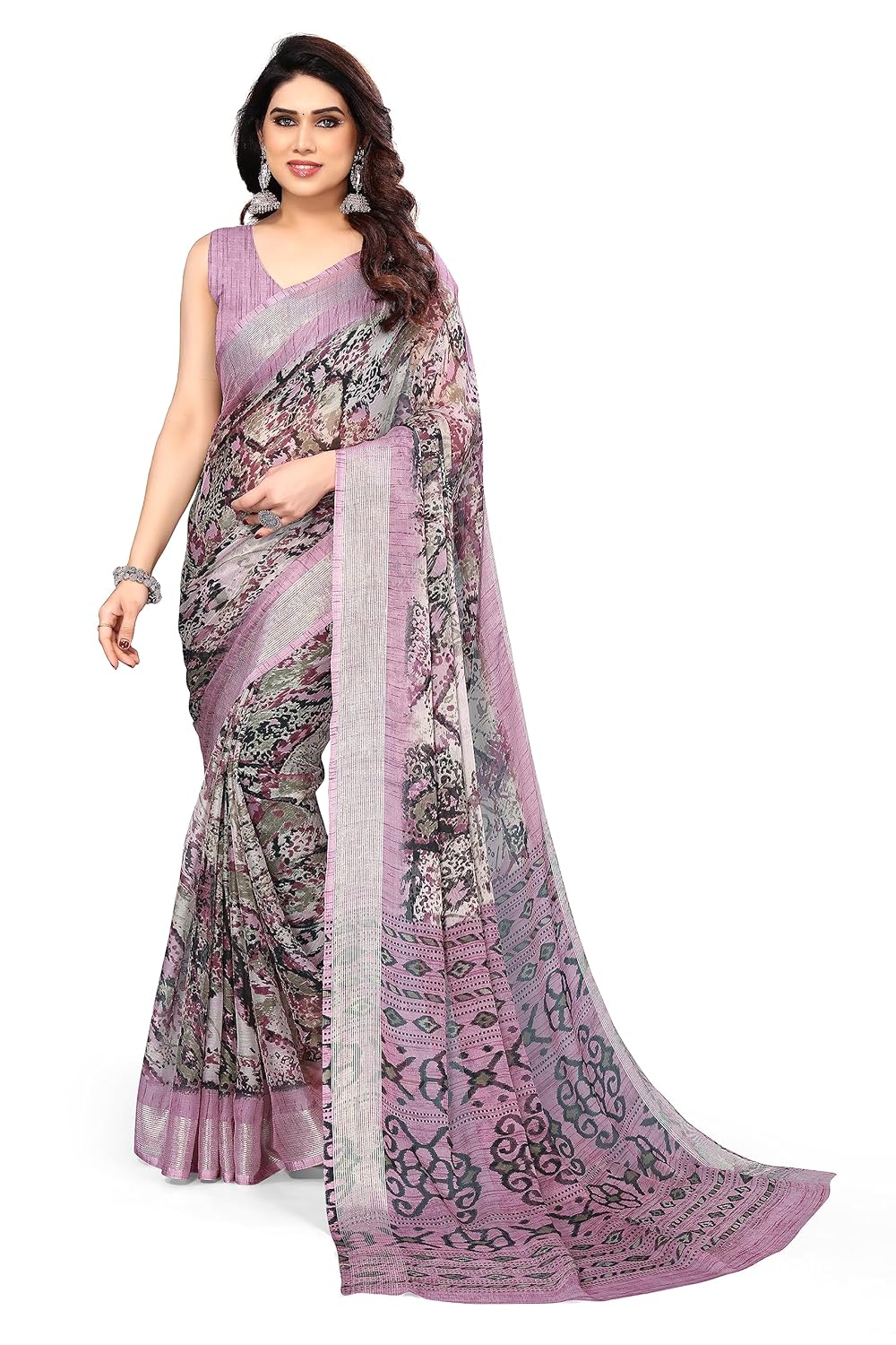 MIRCHI FASHION Women's Saree with Blouse Piece
