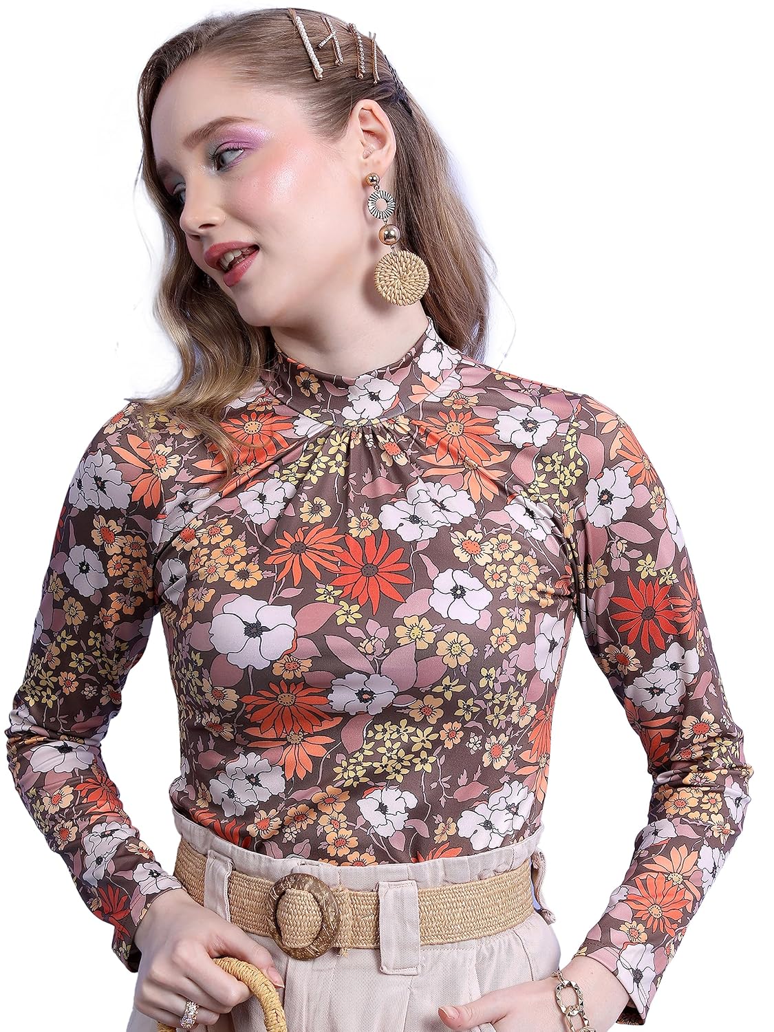 KETCH Women Polyester Regular Fit Printed Full Sleeve Tops