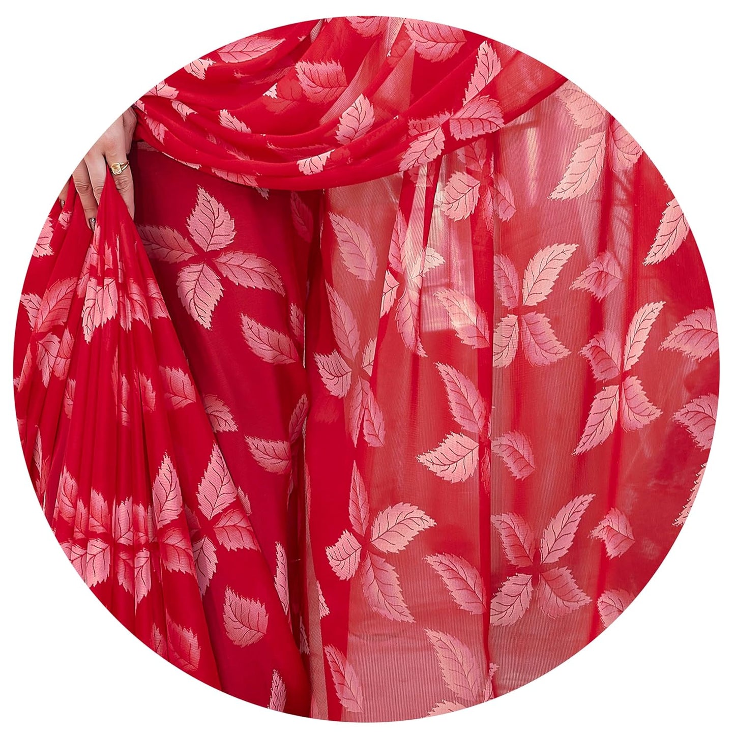 FASHION Floral Printed Saree with Blouse Piece