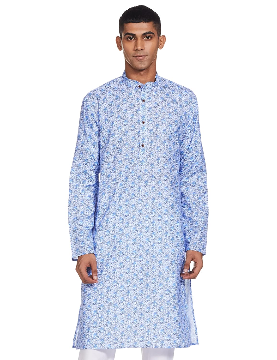 Luxrio Kurta for Men Cotton Blend Long Printed Straight Fit