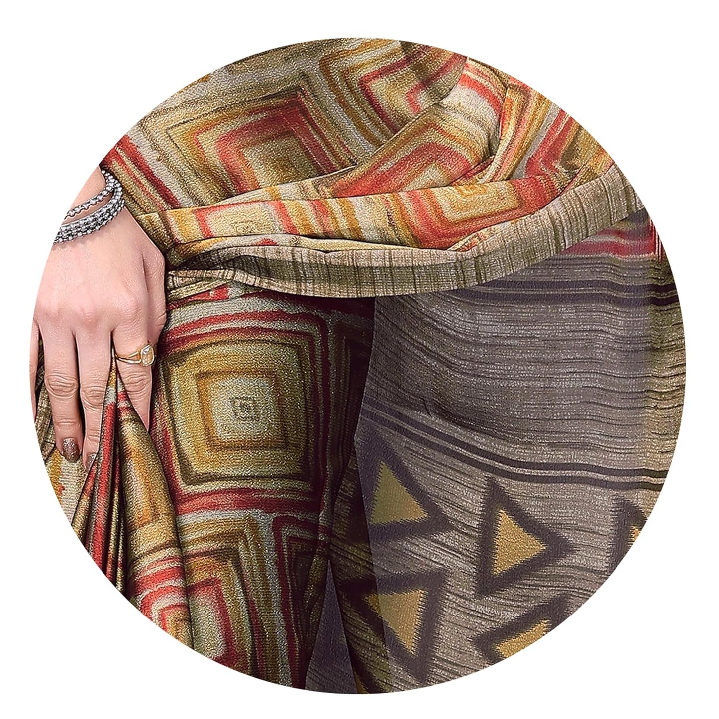 Women's Chiffon Printed Saree with BlousePiece
