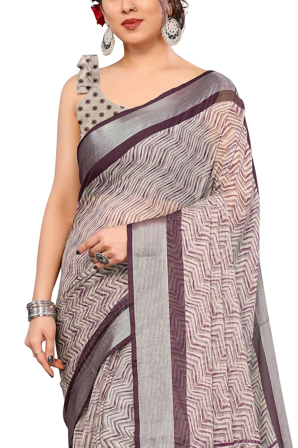 MIRCHI FASHION Women's Saree with Blouse Piece