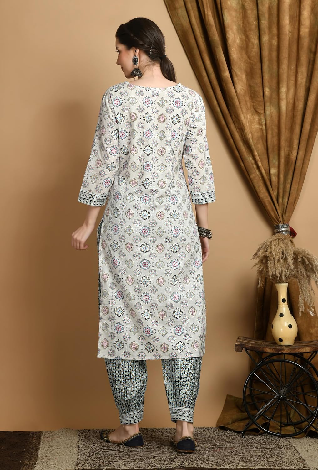 BHOOLFT Cotton Rayon Afghan Floral Print Kurta