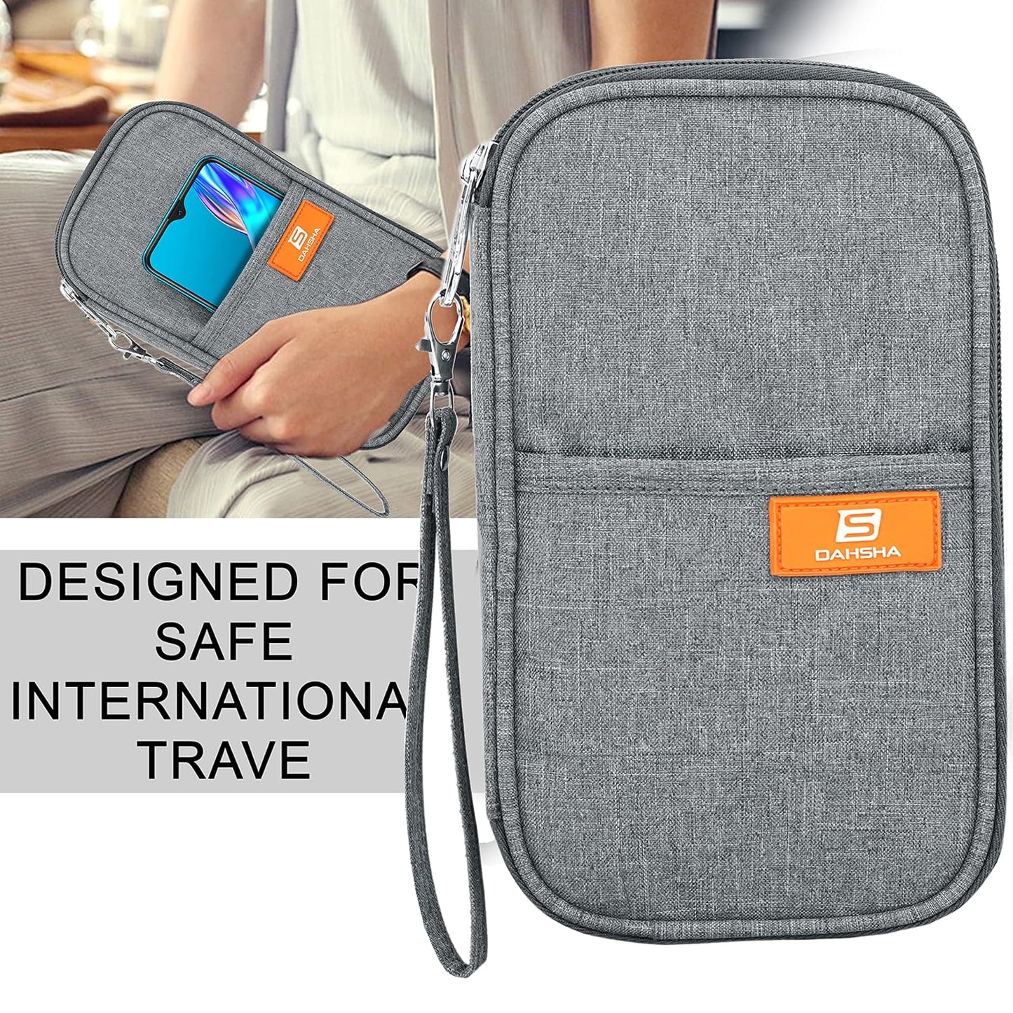 DAHSHA Fabric Travel Family Passport Holder Card