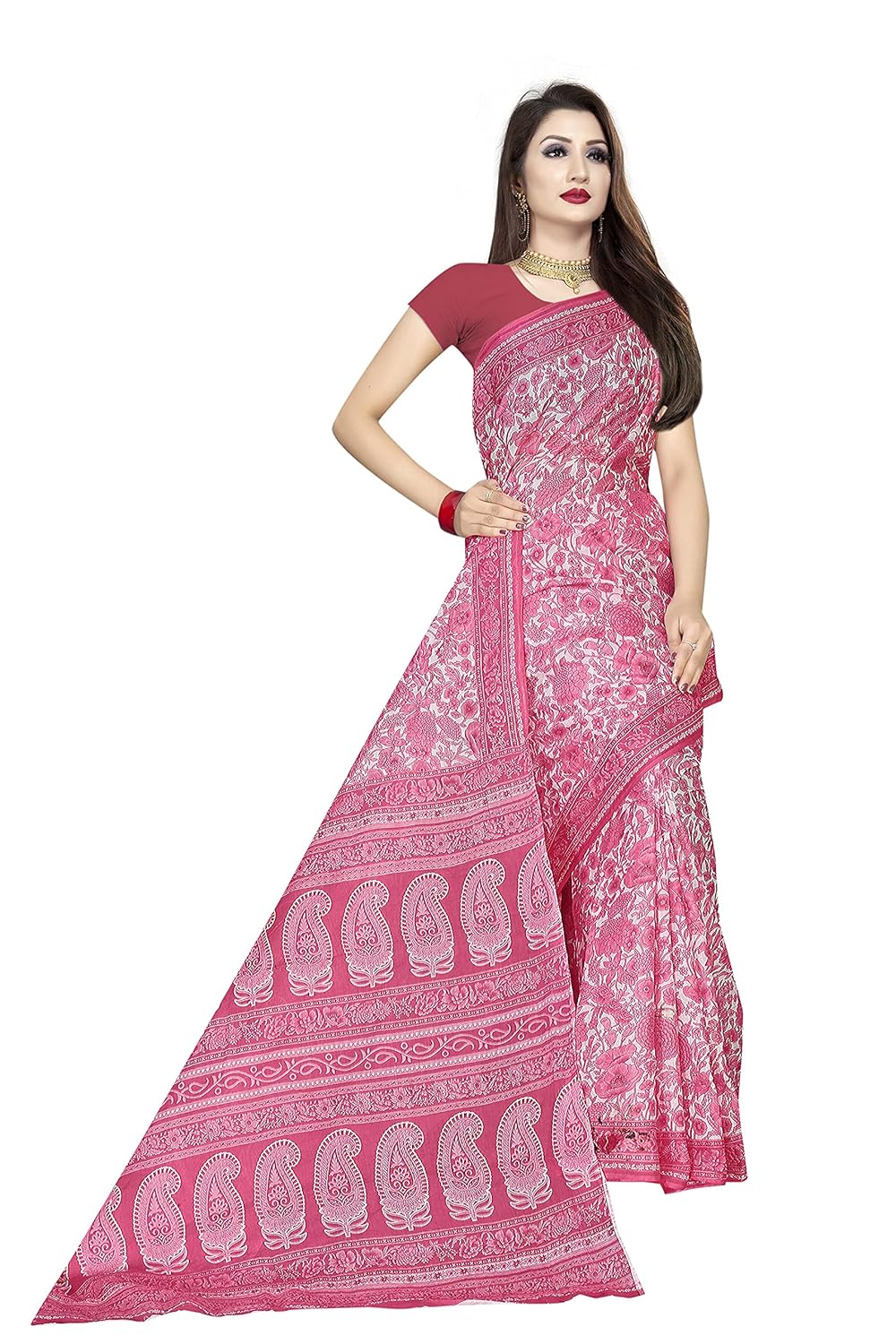 Women's Plain Weave Pure Cotton Saree