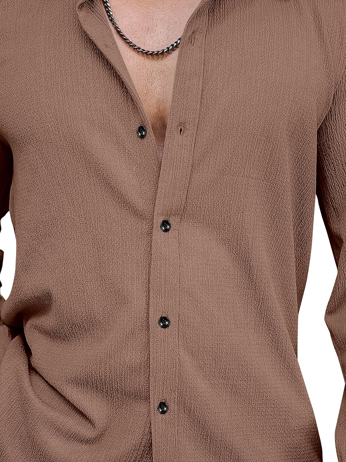 Men's Regular Fit Poly Popcorn Casual Shirt