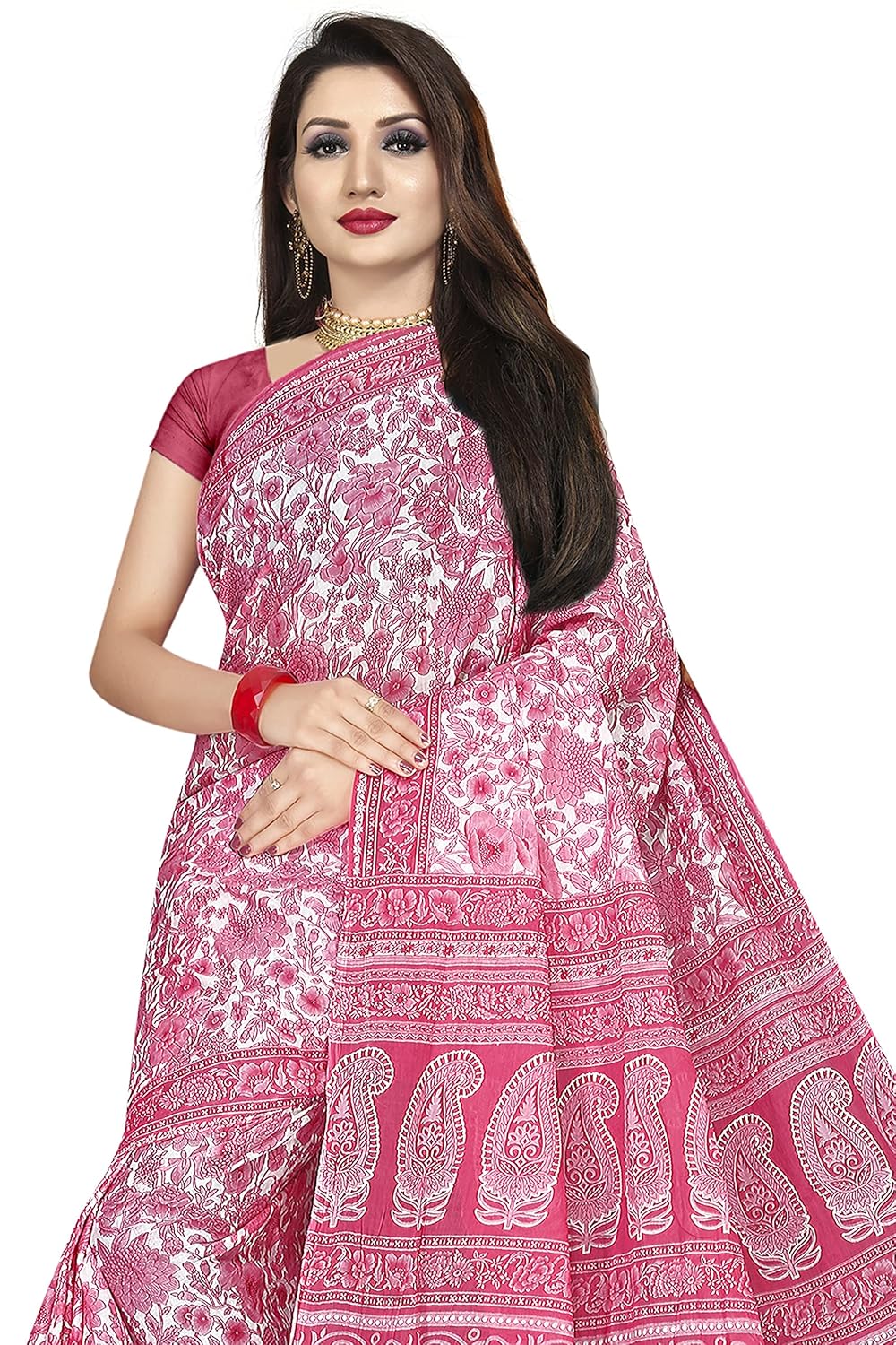 Women's Plain Weave Pure Cotton Saree
