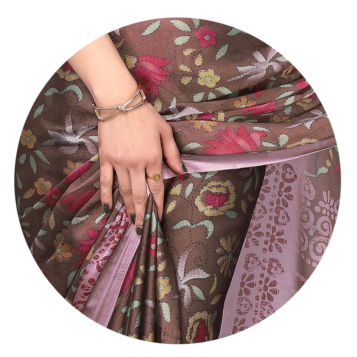 Women's Stylish Chiffon Print Saree with Blouse Piece
