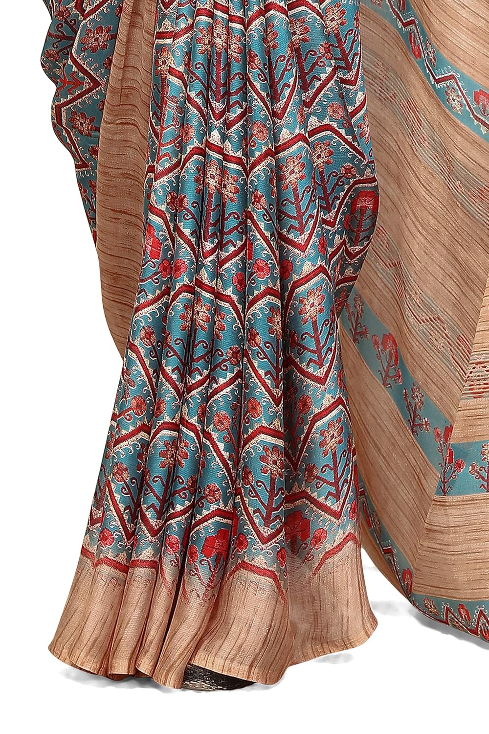Chiffon Printed Women Saree with Blouse Piece