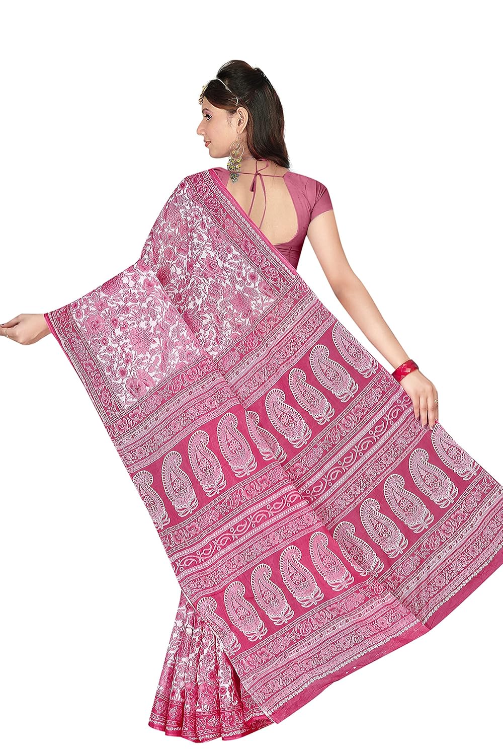 Women's Plain Weave Pure Cotton Saree