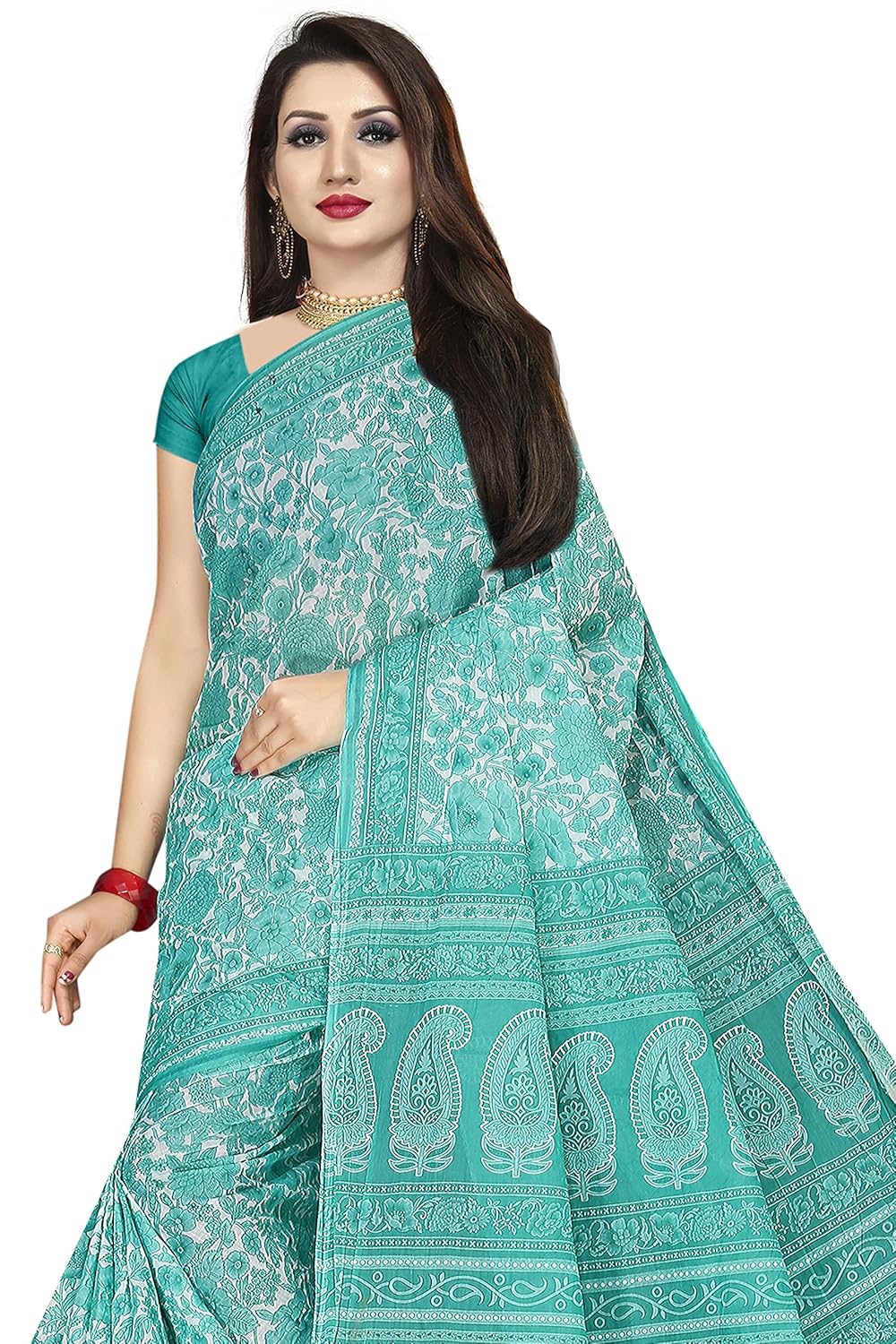 Women's Plain Weave Pure Cotton Saree