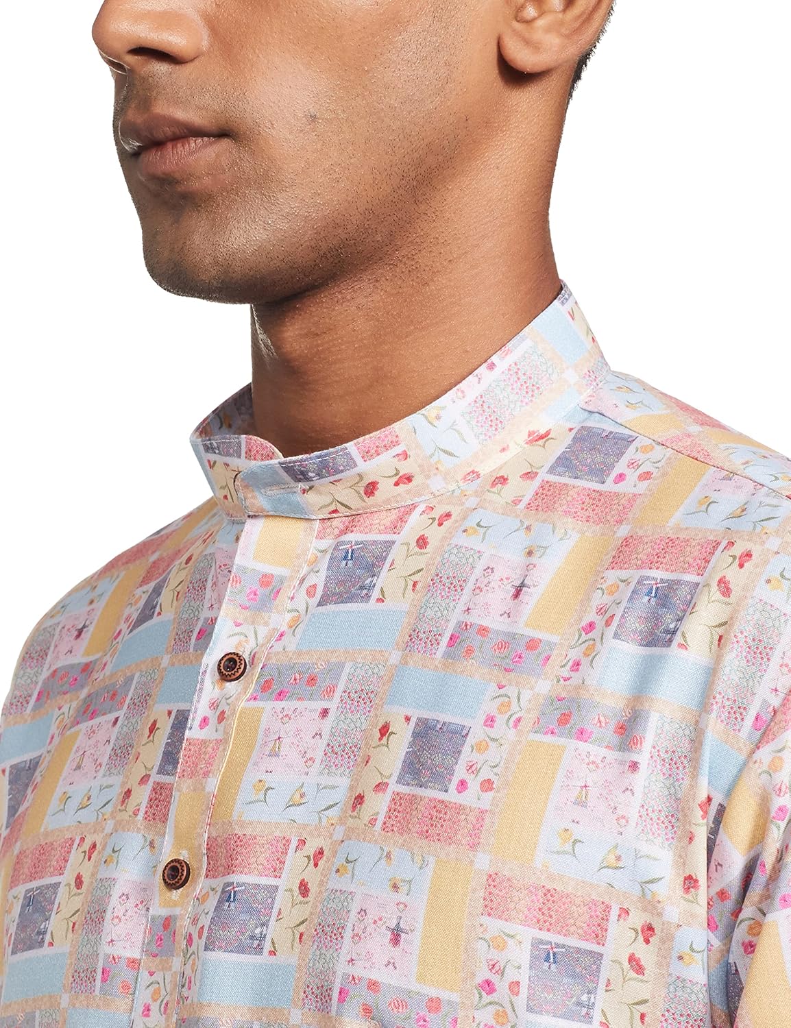 Luxrio Kurta for Men Cotton Blend Long Printed Straight Fit