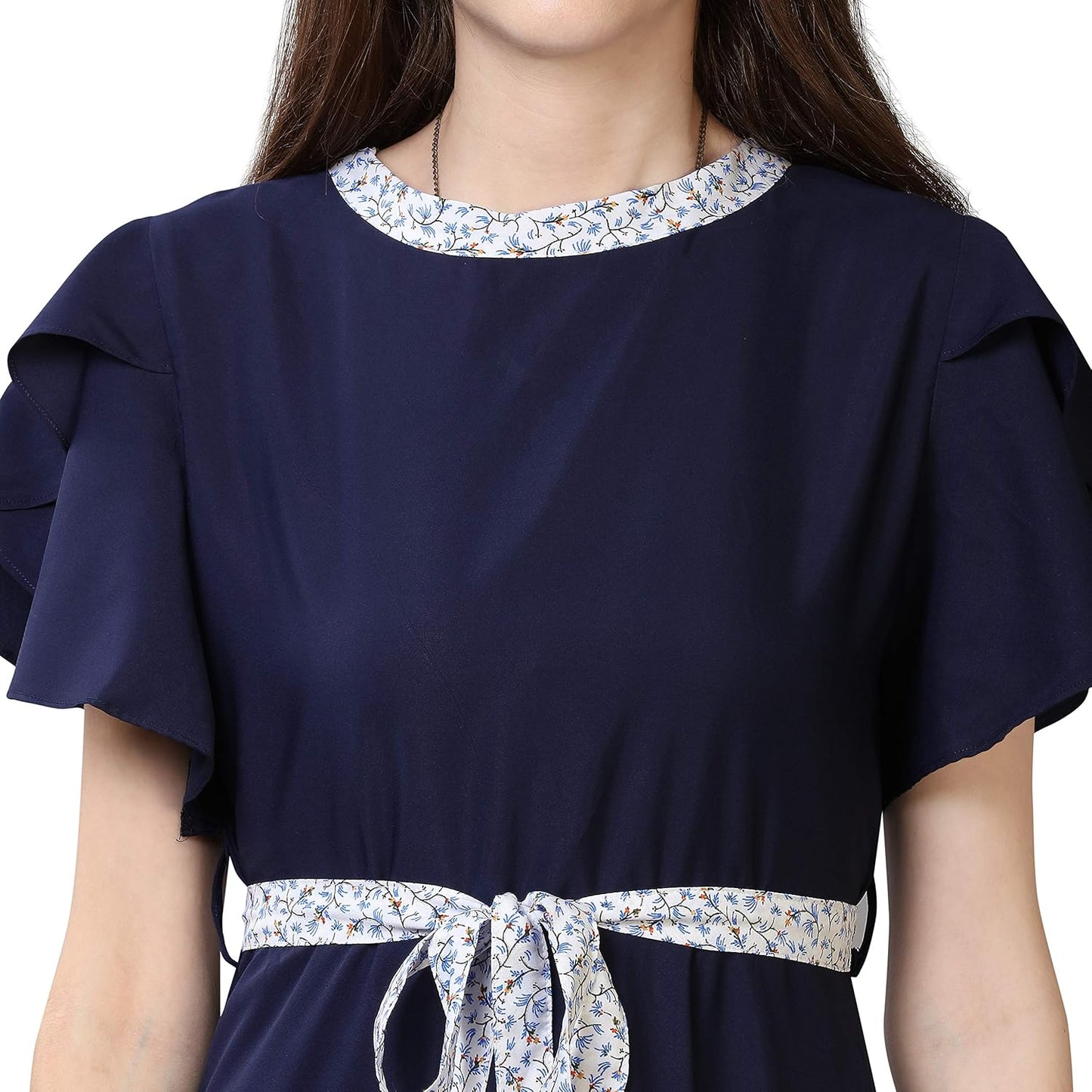 OOMPH! Women's Crepe A-Line Maxi Dress