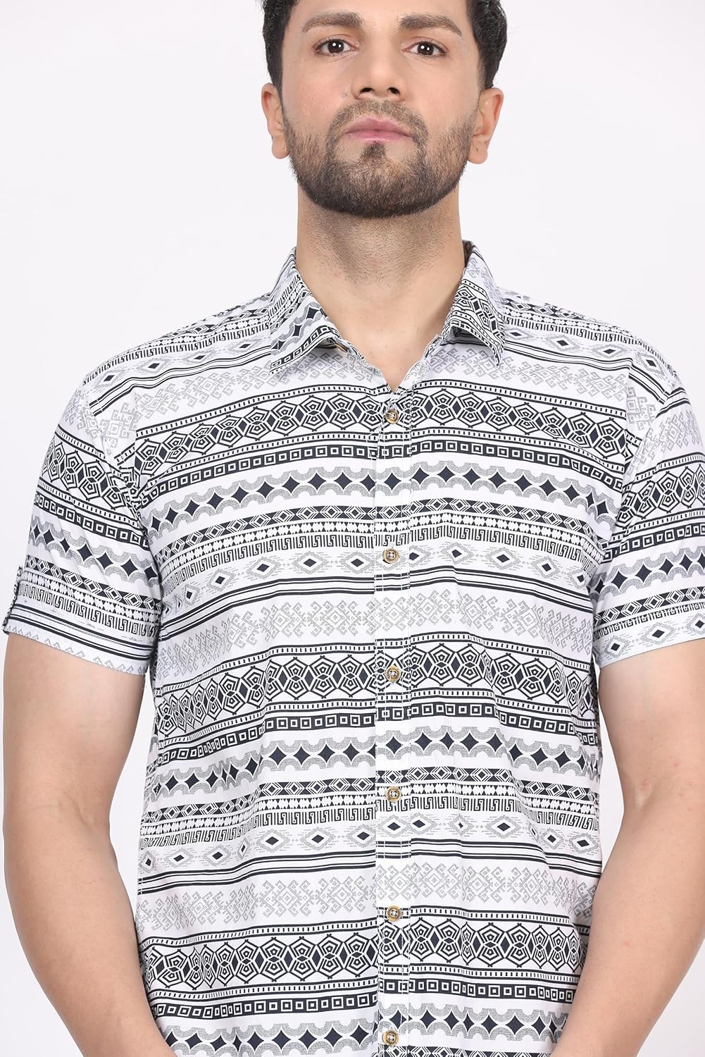 CVC Men's Regular Fit Half Sleeve Printed Shirt