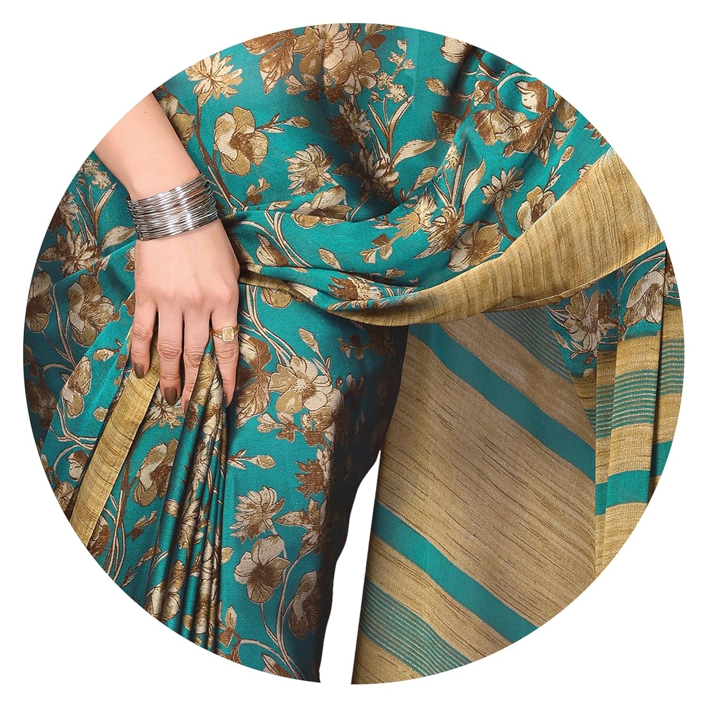 Women's Printed Saree with Blouse Piece