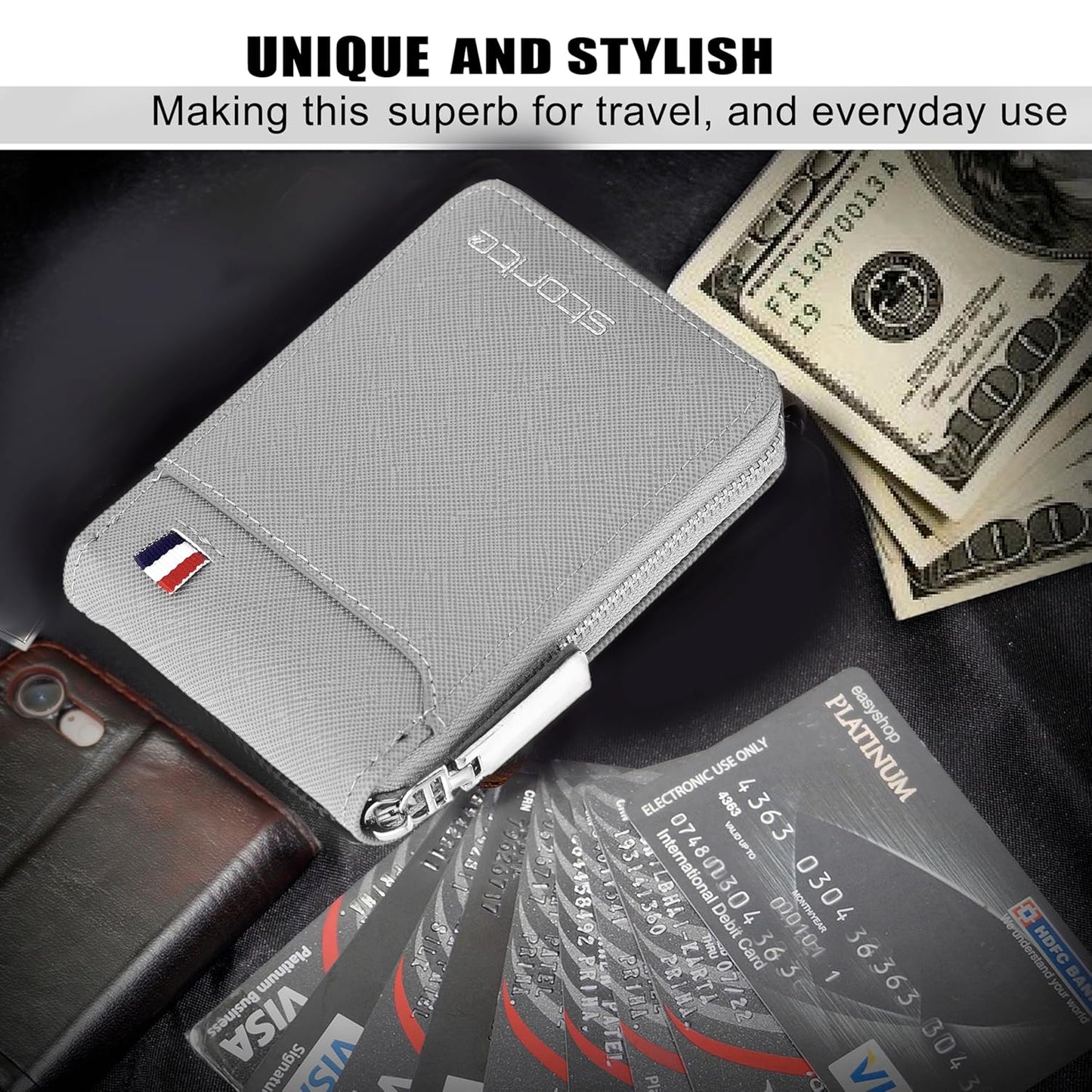 Storite PU Leather 9 Slot Vertical Credit Debit Card