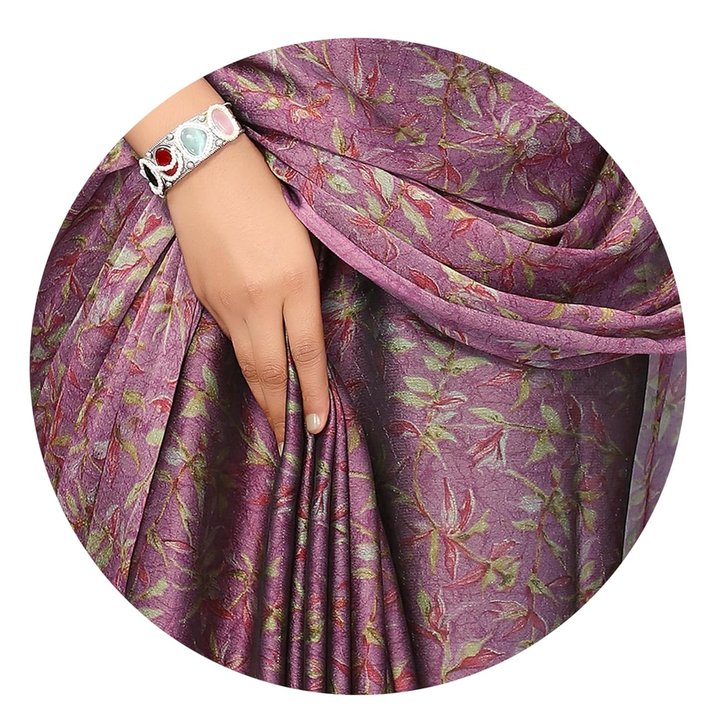 Women's Chiffon Floral Printed Saree with Blouse Piece