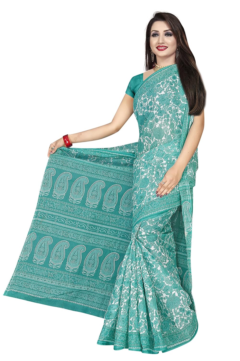 Women's Plain Weave Pure Cotton Saree