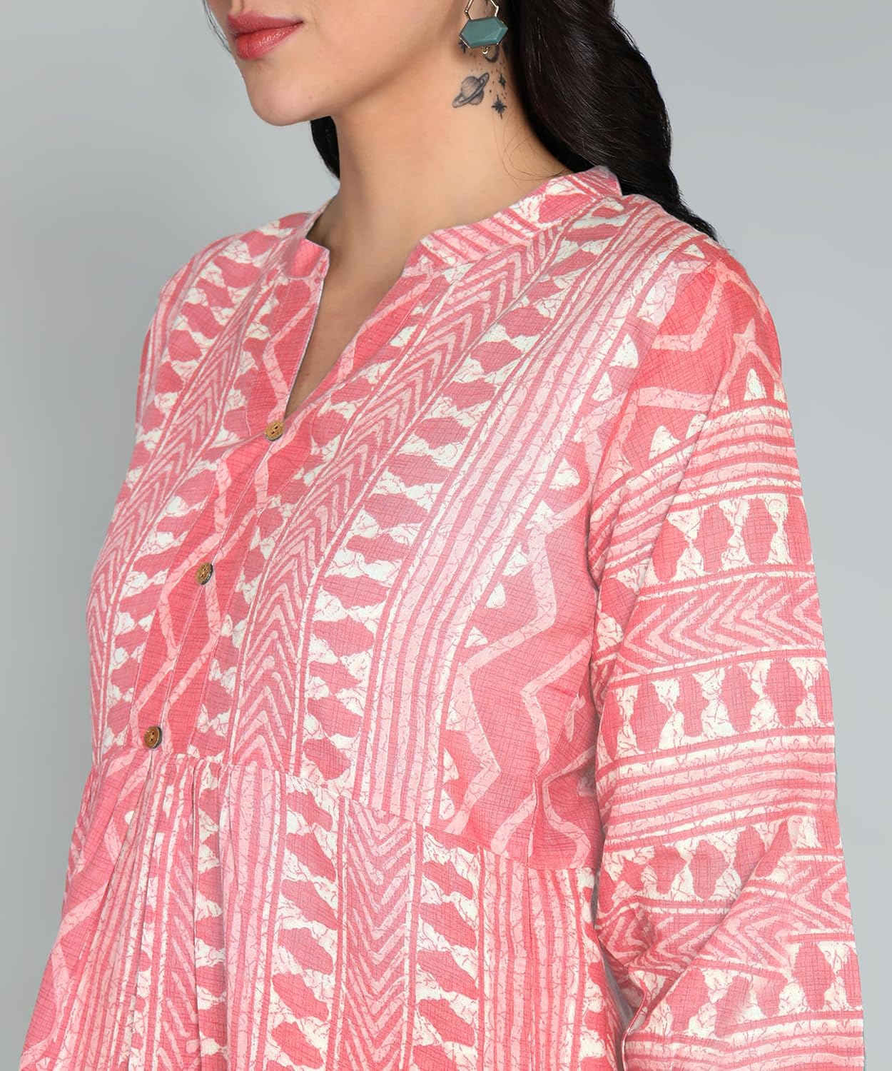 itshe Summer wear Print Cotton Short Kurti for Women