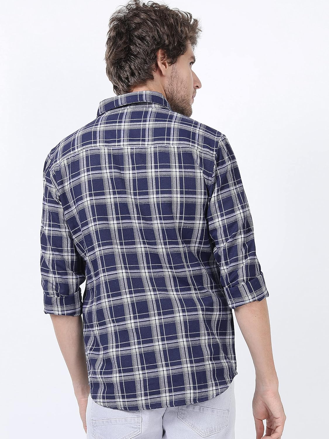 KETCH Men's Polyester Slim Fit Checked Full Sleeve Shirt