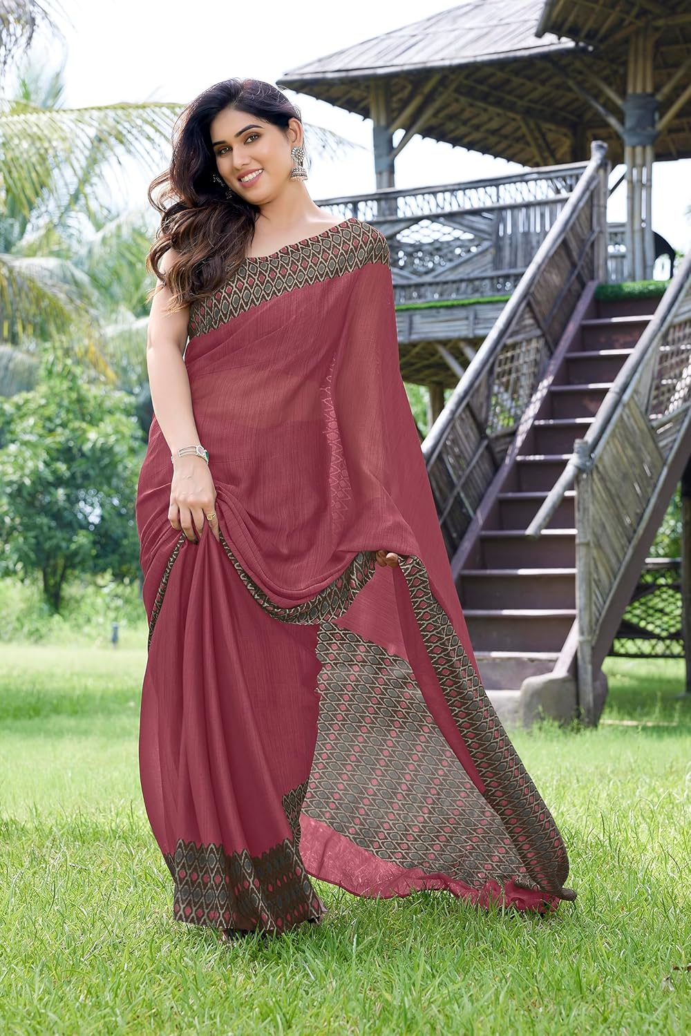 Printed Women's Saree with Blouse Piece