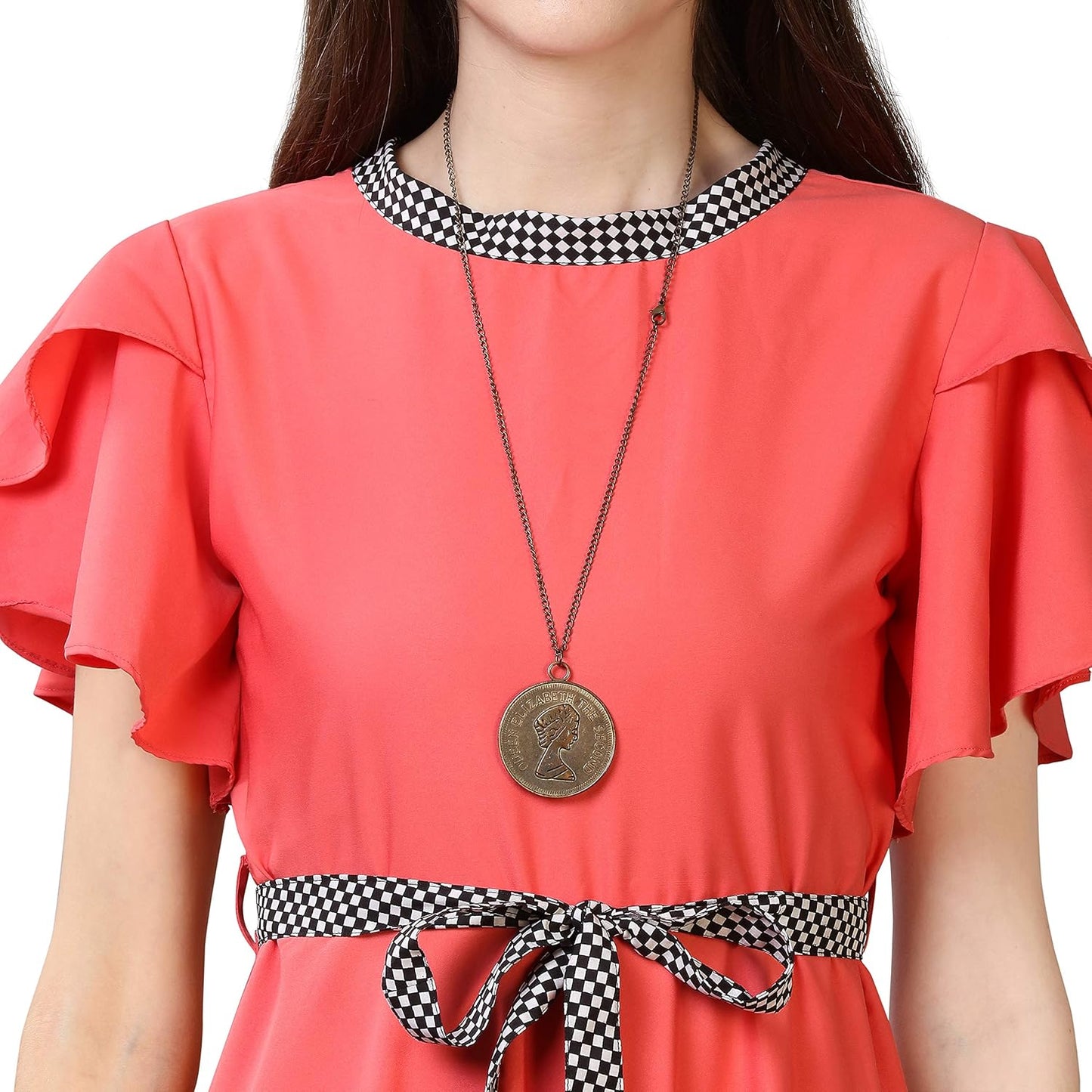 OOMPH! Women's Crepe A-Line Maxi Dress