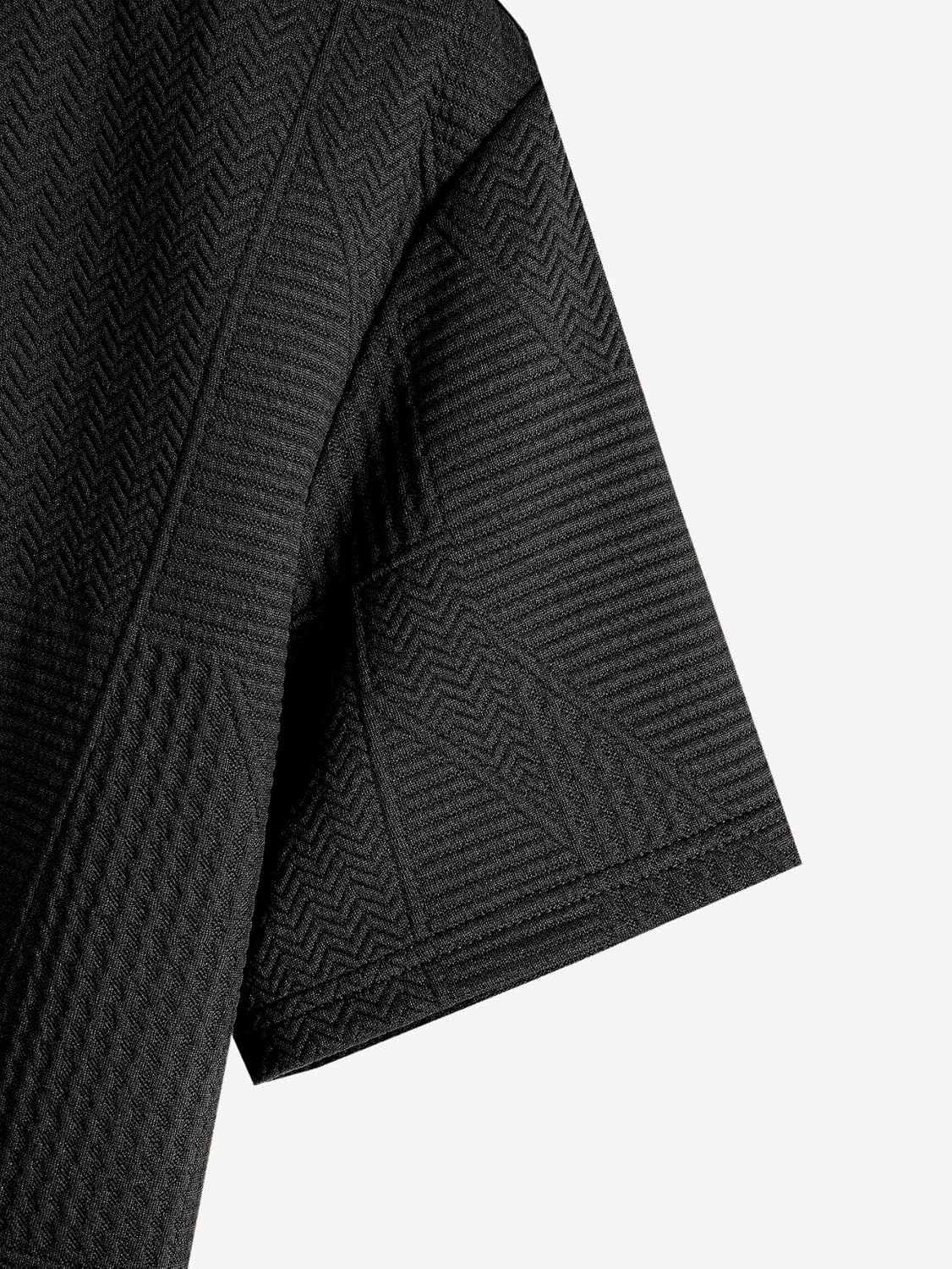 GRECIILOOKS T Shirt for Men Cotton | Textured Oversized