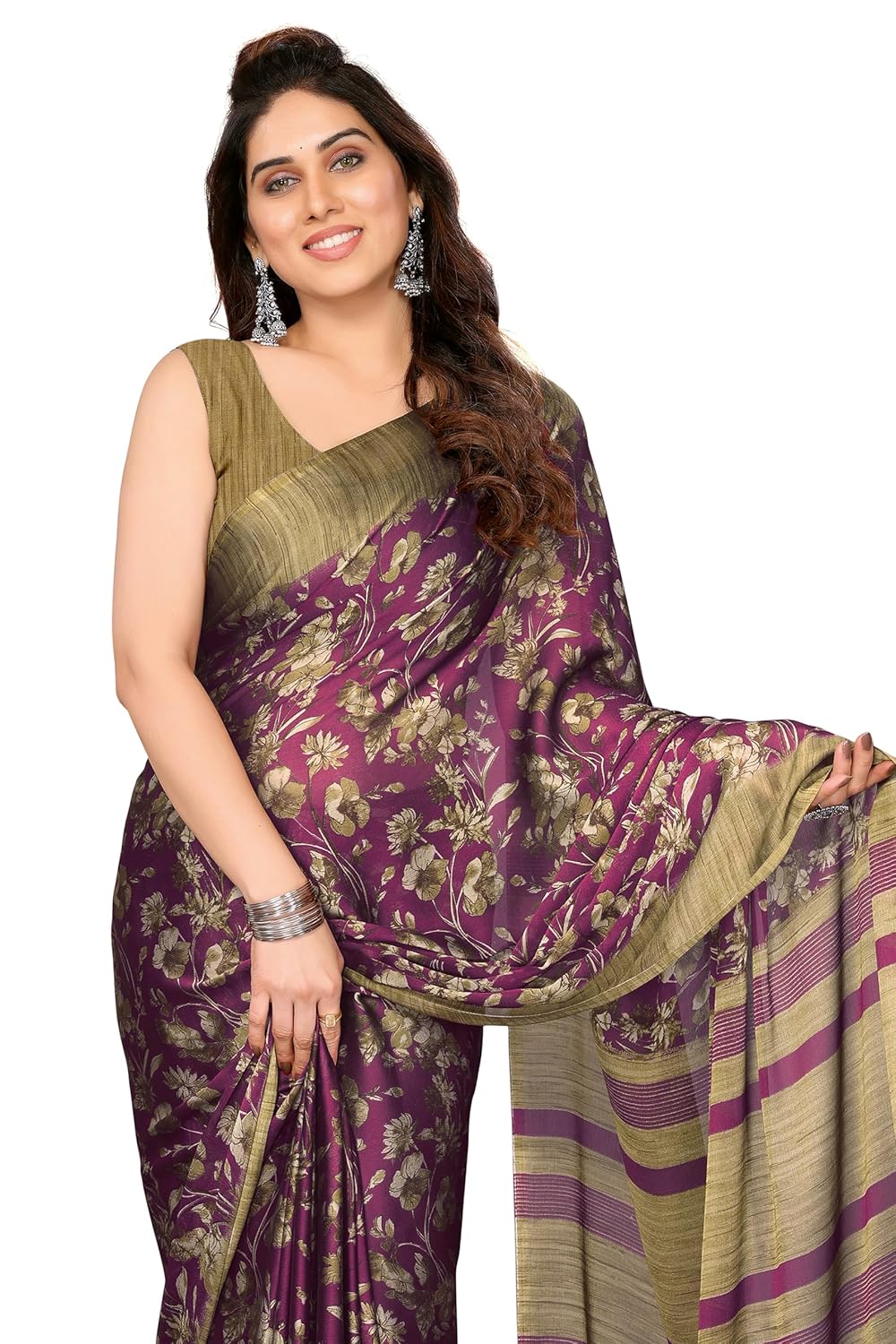Women's Printed Saree with Blouse Piece