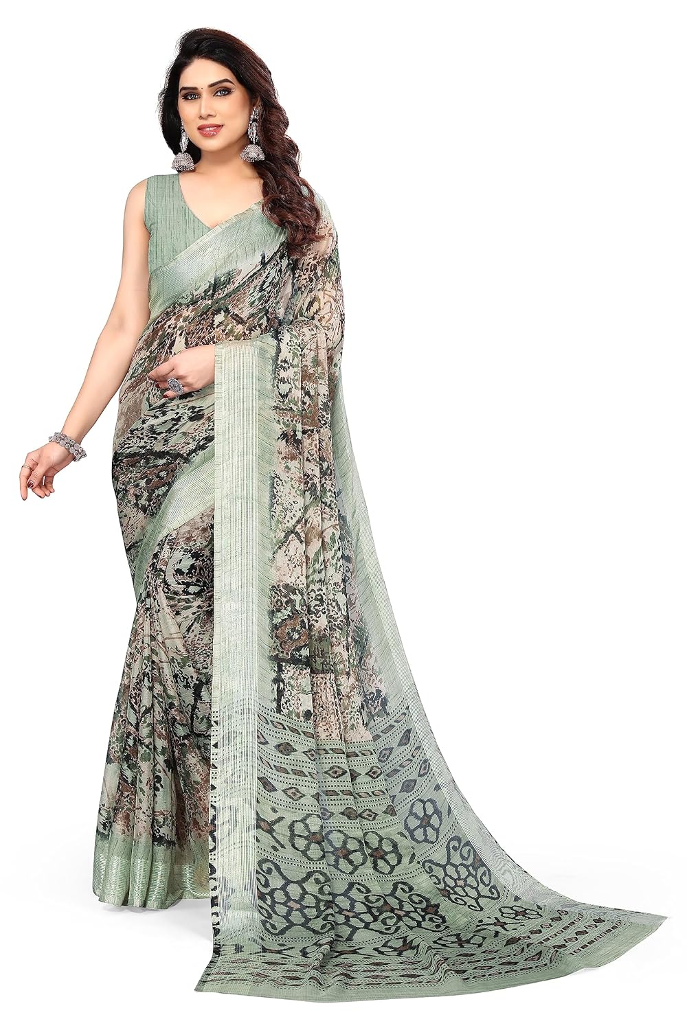 MIRCHI FASHION Women's Saree with Blouse Piece