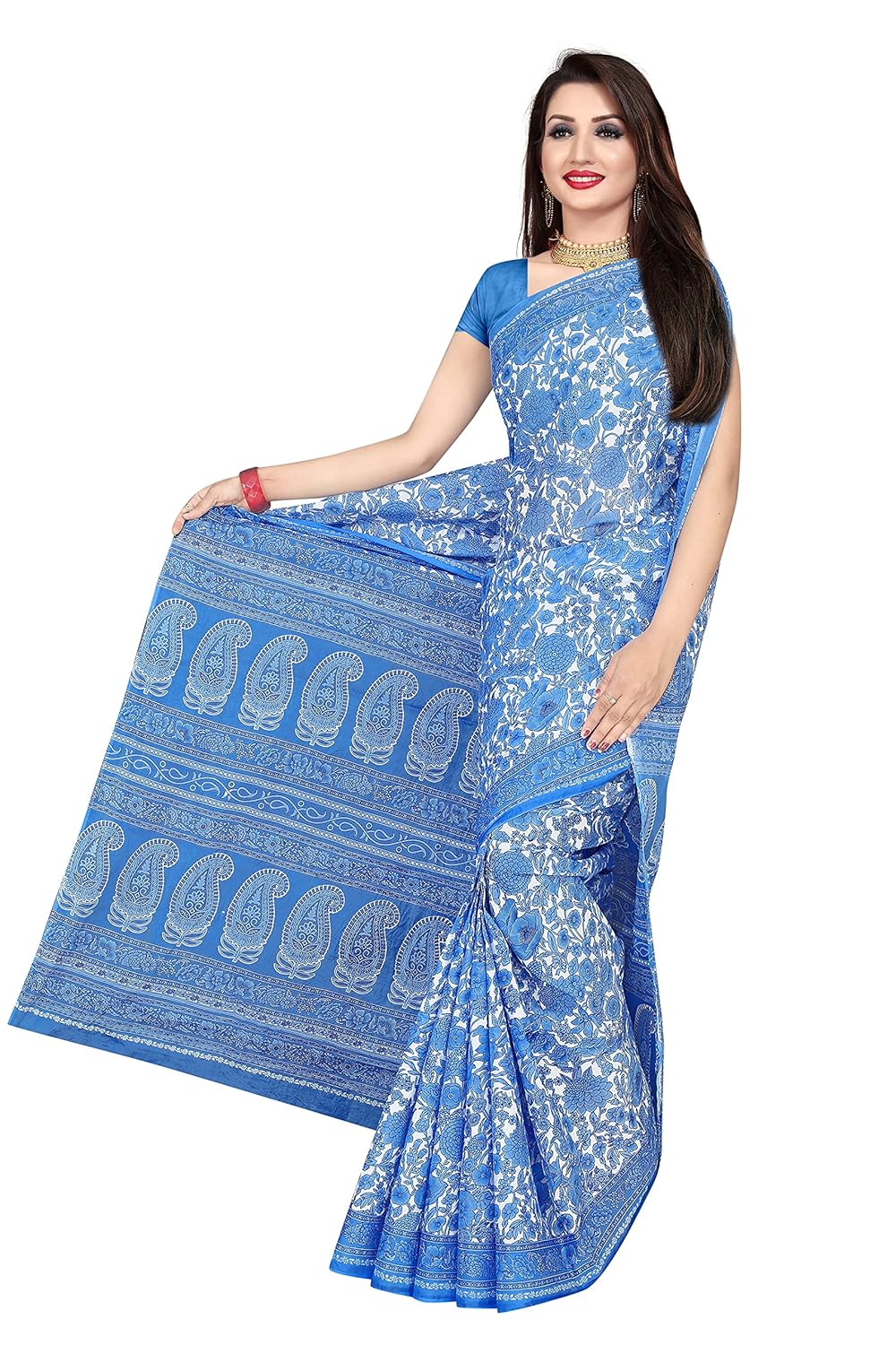 Women's Plain Weave Pure Cotton Saree