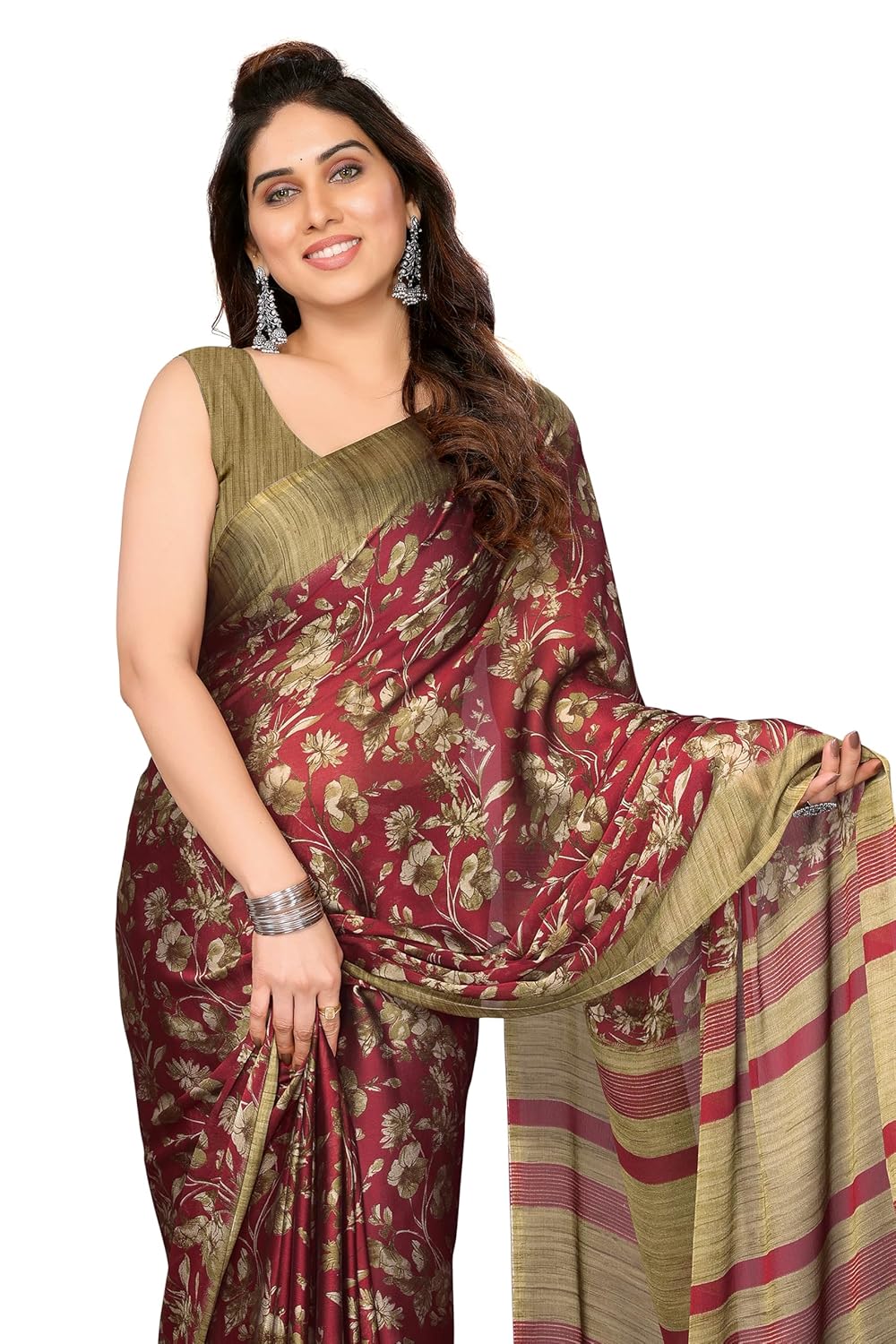 Women's Printed Saree with Blouse Piece
