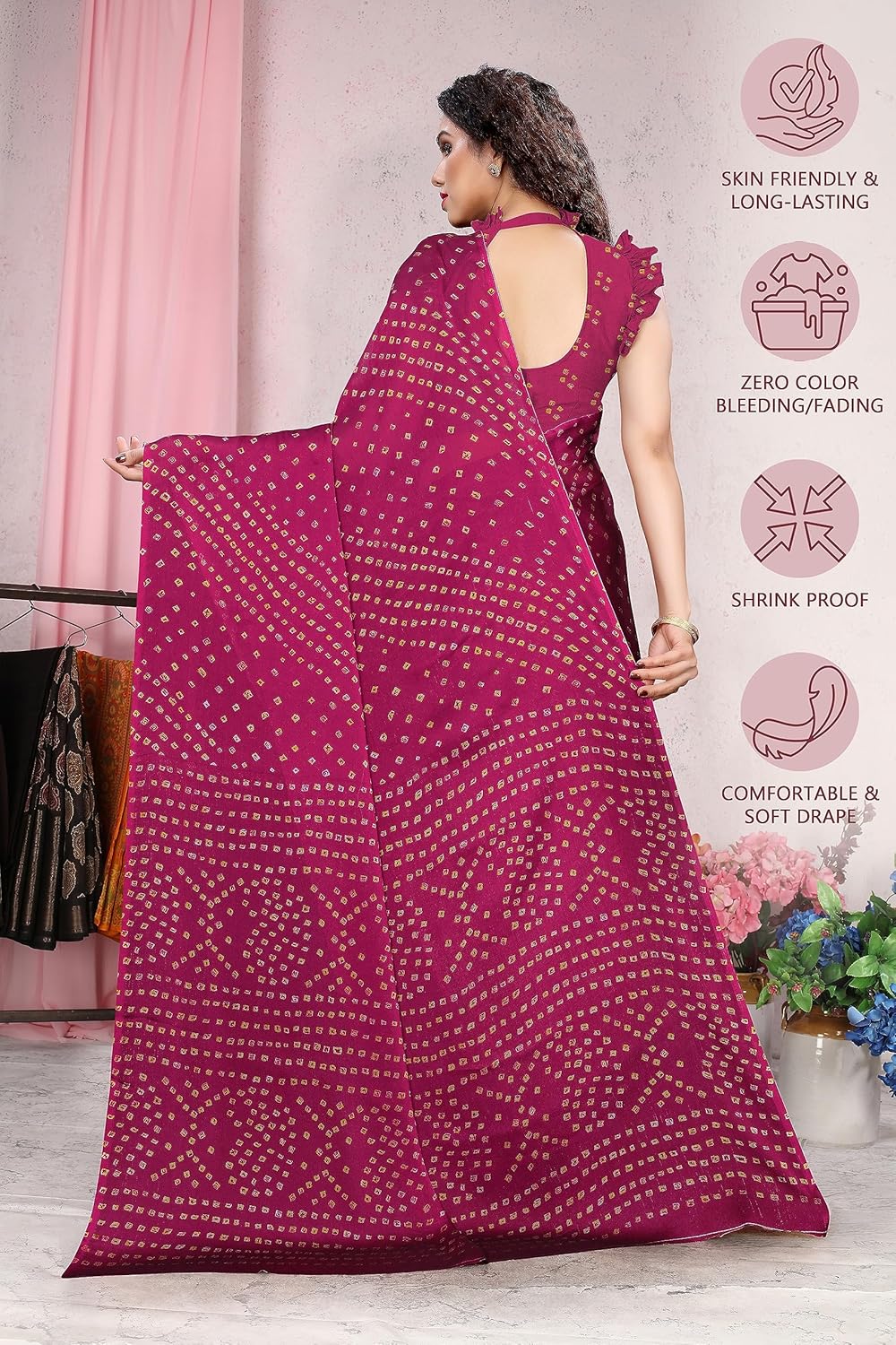 Women's Design Printed Saree with Blouse Piece