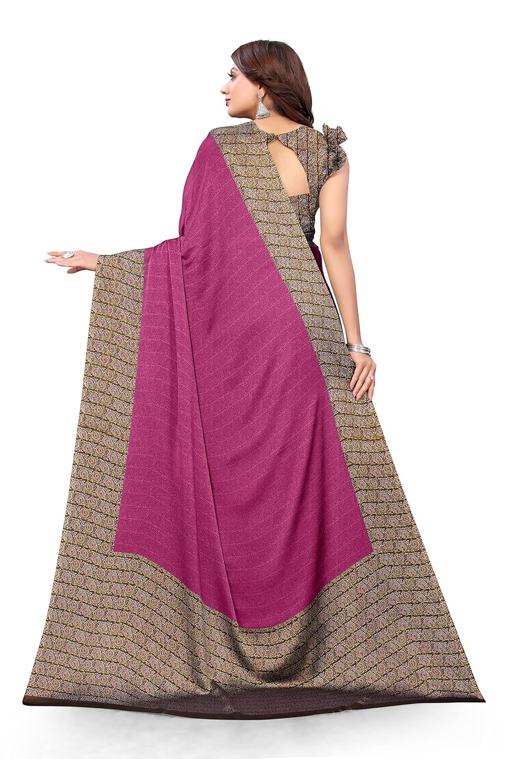 Women's Design Printed Saree with Blouse Piece