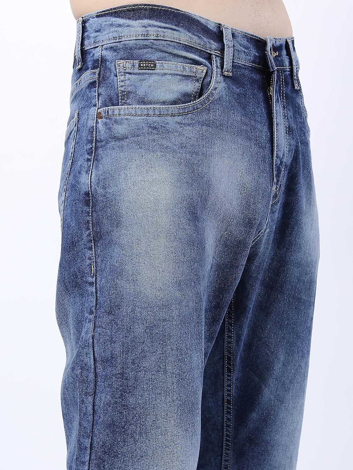 KETCH Men's Stretch Fit Mid Rise Bootcut Mid-Rise