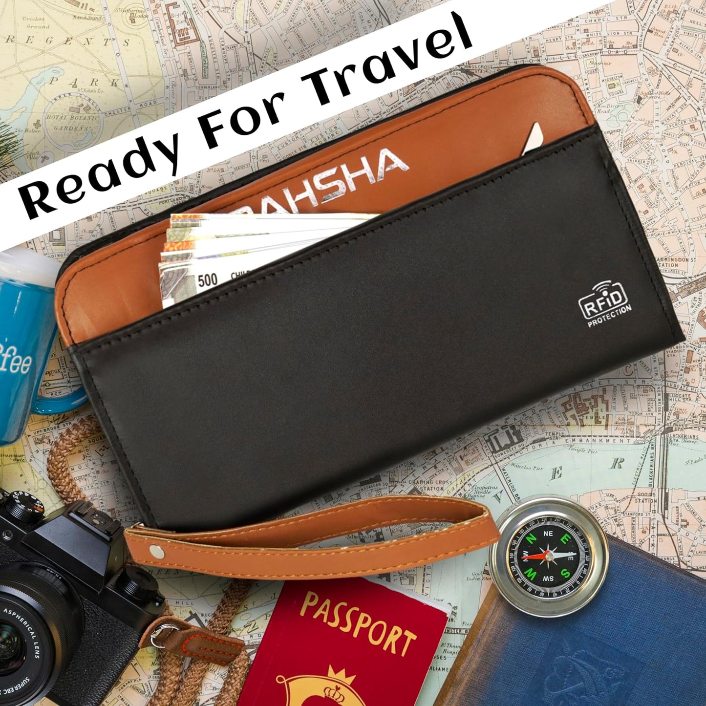 DAHSHA Fabric Travel Family Passport Holder Card