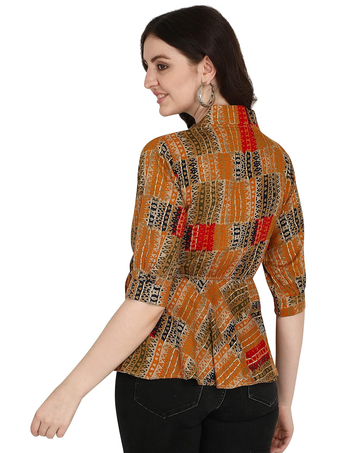 Leriya Fashion Women's Printed Regular Fit Top with Half Sleeves for Office Wear, Casual Wear, Under 399 Top for Women/Girls Top