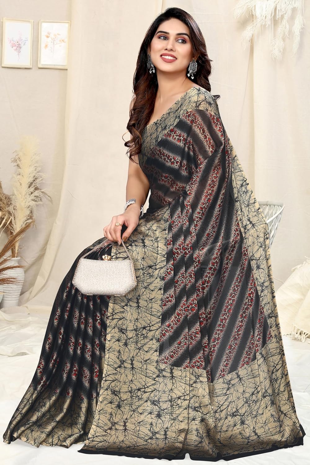 MIRCHI FASHION Women's Saree with Blouse Piece