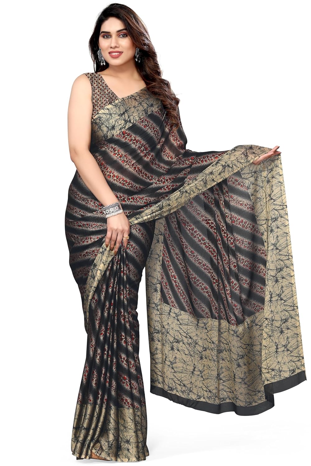 MIRCHI FASHION Women's Saree with Blouse Piece